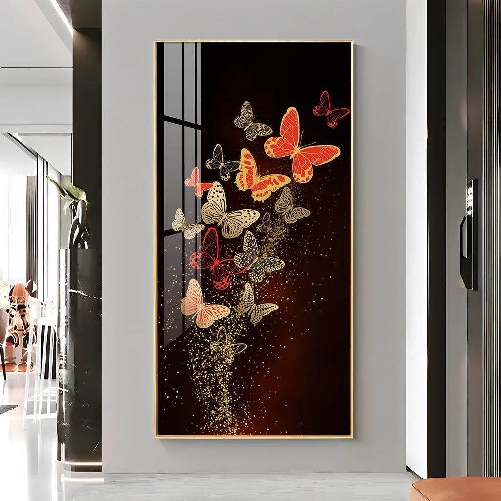 Premium Quality Vertical Acrylic Wall Art of Decorative Butterfly - Decor Mantra 
