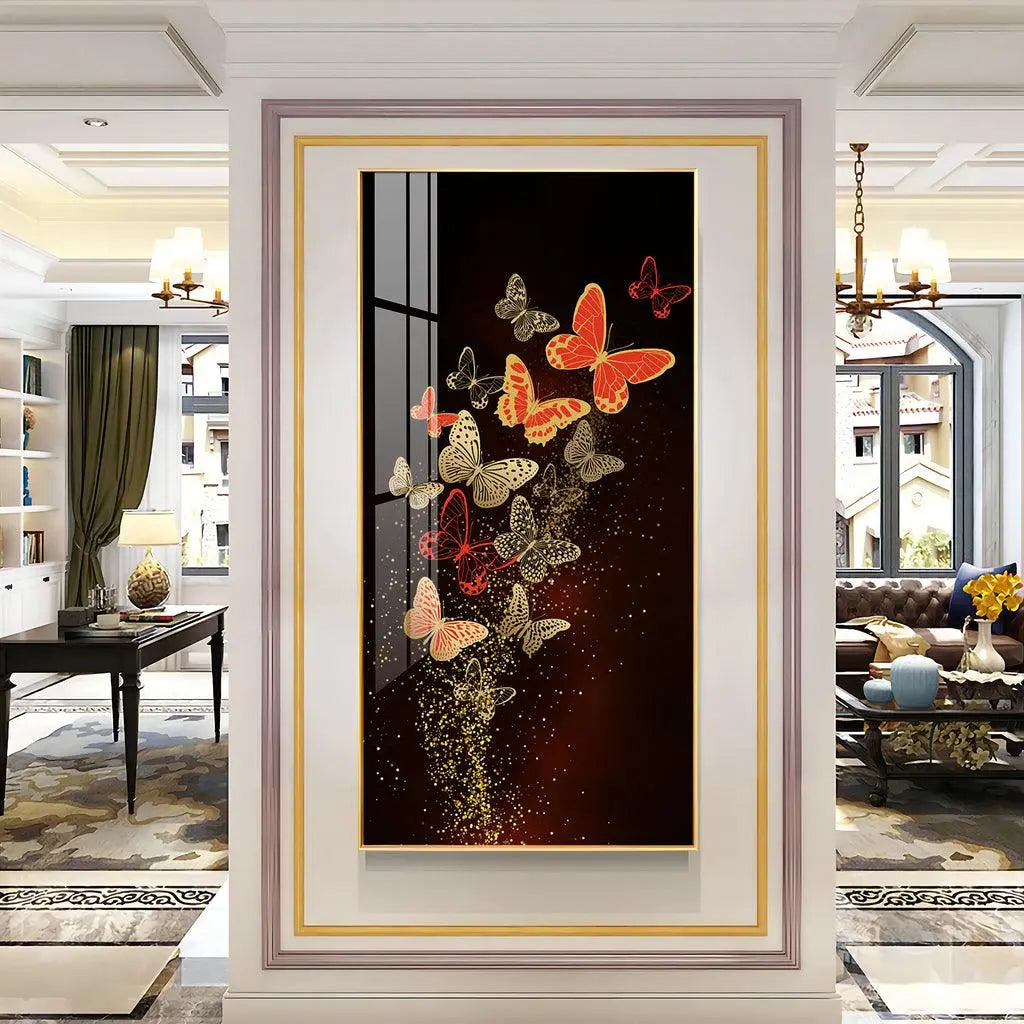 Premium Quality Vertical Acrylic Wall Art of Decorative Butterfly - Decor Mantra 