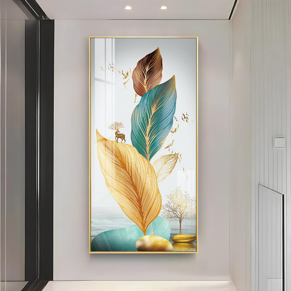 Colorful Feathers Premium Vertical Acrylic Wall Art - Decor Mantra 