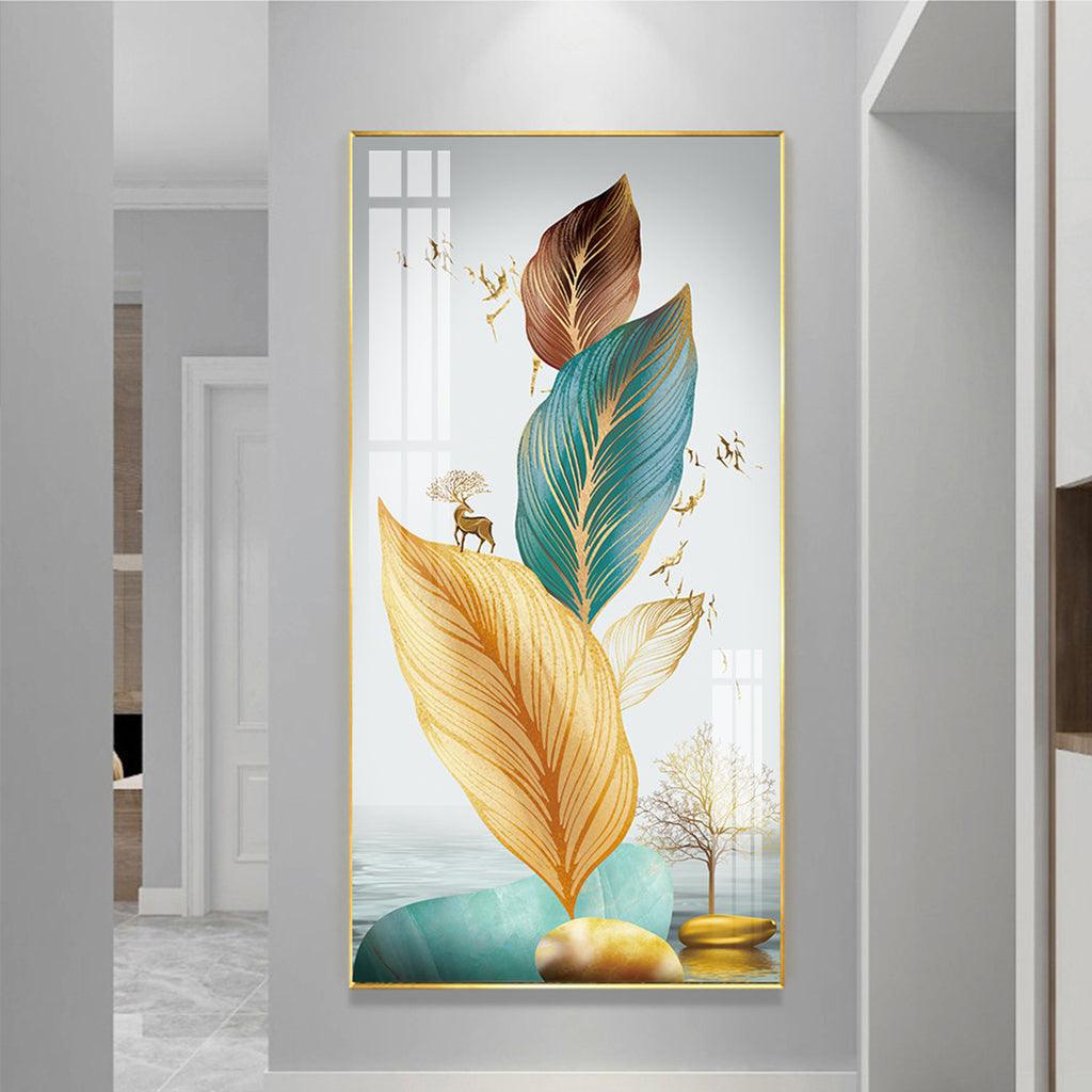 Colorful Feathers Premium Vertical Acrylic Wall Art - Decor Mantra 