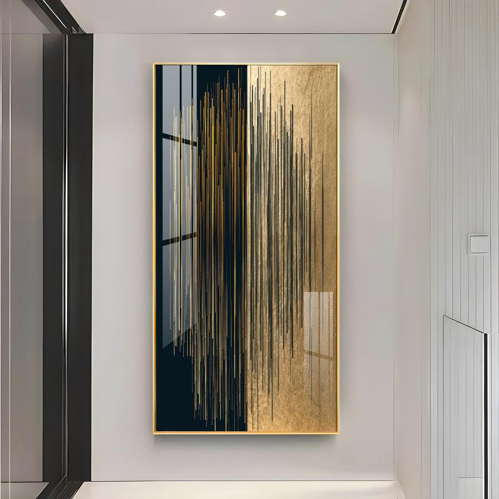 Black & Golden Textured Premium Vertical Acrylic Wall Art - Decor Mantra 