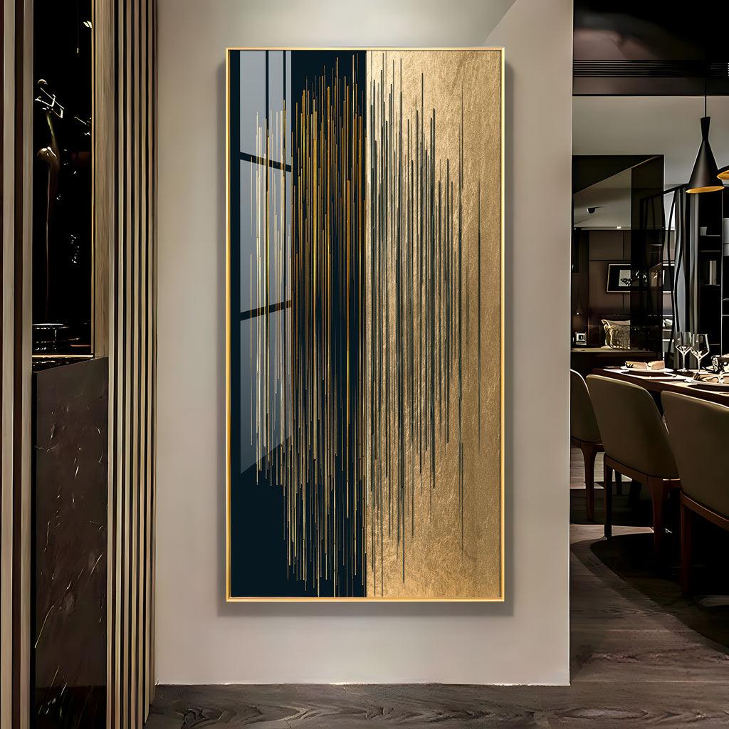 Black & Golden Textured Premium Vertical Acrylic Wall Art - Decor Mantra 