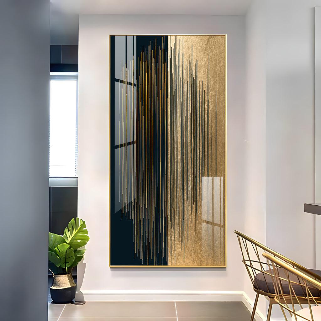 Black & Golden Textured Premium Vertical Acrylic Wall Art - Decor Mantra 
