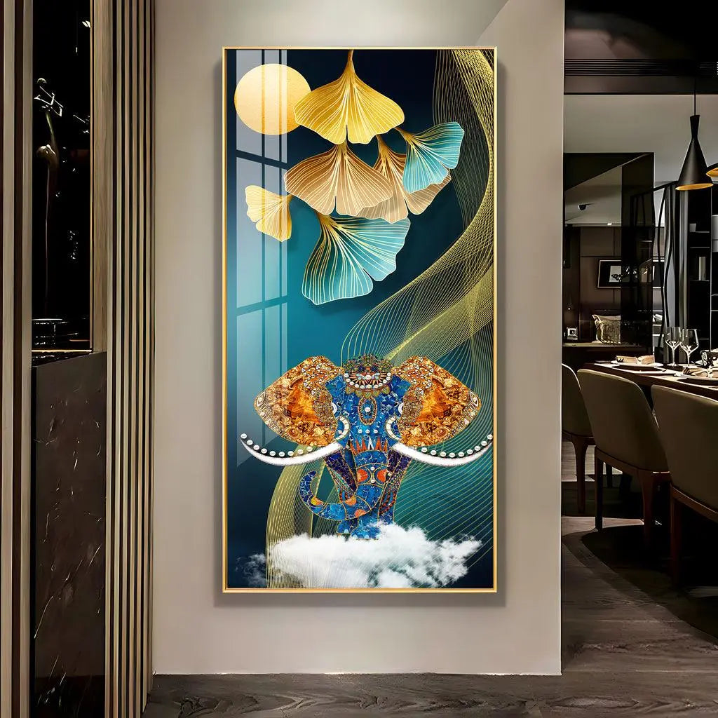 Jeweled Elephant Premium Vertical Acrylic Wall Art - Decor Mantra 
