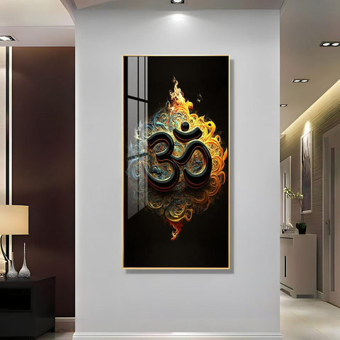 Spiritual OM Vertical Wall Art in Premium Acrylic - Decor Mantra 
