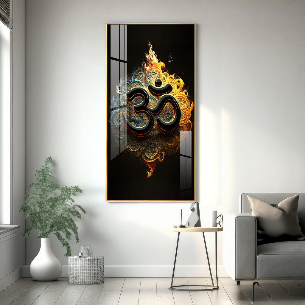 Spiritual OM Vertical Wall Art in Premium Acrylic - Decor Mantra 