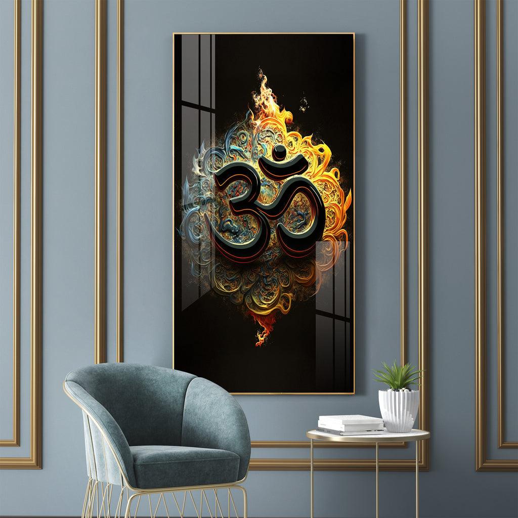 Spiritual OM Vertical Wall Art in Premium Acrylic - Decor Mantra 