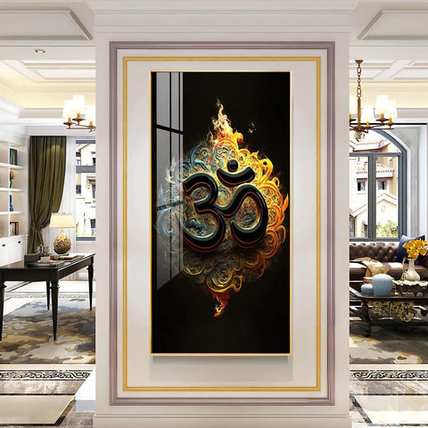 Spiritual OM Vertical Wall Art in Premium Acrylic - Decor Mantra 