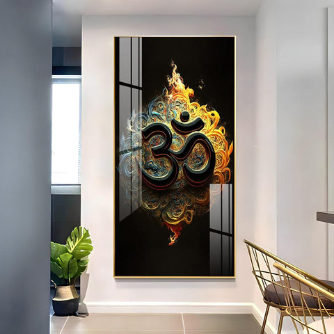 Spiritual OM Vertical Wall Art in Premium Acrylic - Decor Mantra 