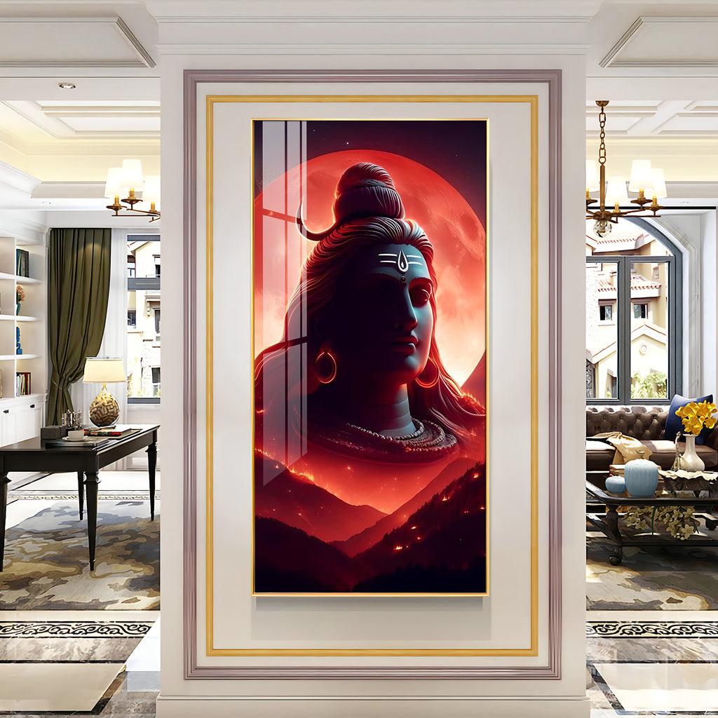 Adiyogi Vertical Wall Art in Premium Acrylic - Decor Mantra 