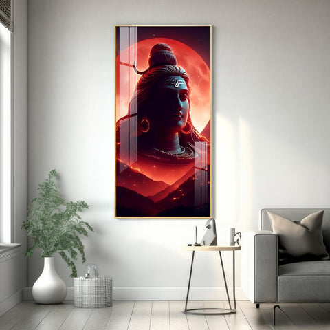 Adiyogi Vertical Wall Art in Premium Acrylic - Decor Mantra 