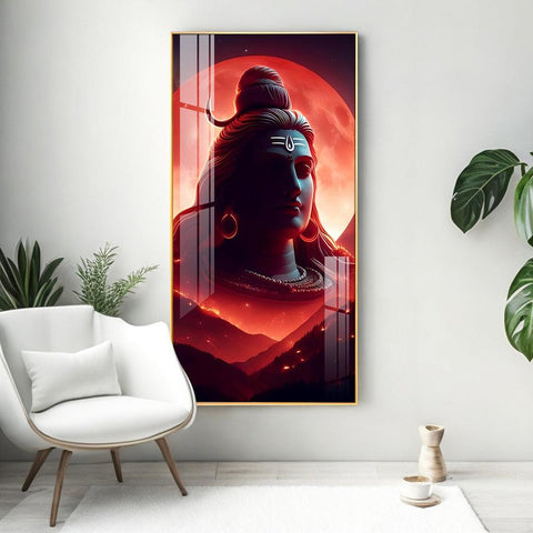 Adiyogi Vertical Wall Art in Premium Acrylic - Decor Mantra 