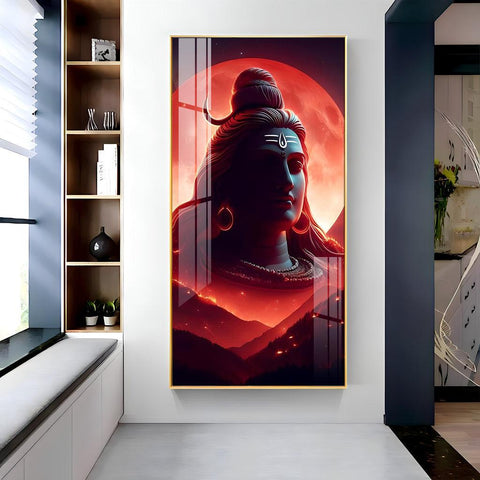 Adiyogi Vertical Wall Art in Premium Acrylic - Decor Mantra 