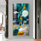 Deers with Full Moon Premium Vertical Acrylic Wall Art - Decor Mantra 