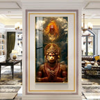 Premium Quality Vertical Acrylic Wall Art of Sankatmochan Hanuman - Decor Mantra 