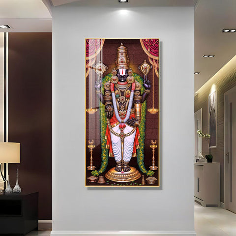Lord Venkateswara Tirupati Balaji Vertical Wall Art in Premium Acrylic - Decor Mantra 