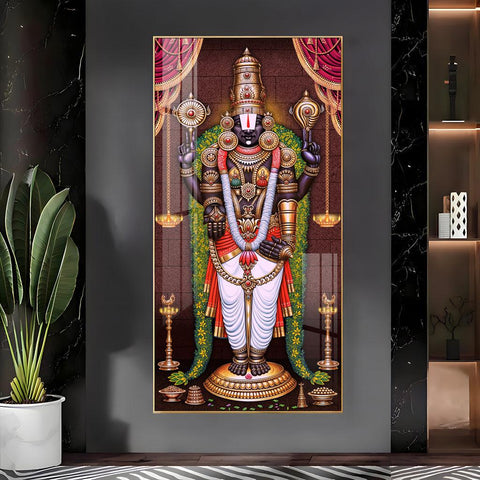 Lord Venkateswara Tirupati Balaji Vertical Wall Art in Premium Acrylic - Decor Mantra 