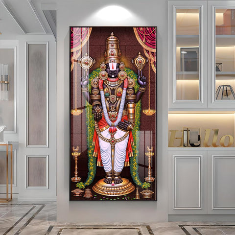 Lord Venkateswara Tirupati Balaji Vertical Wall Art in Premium Acrylic - Decor Mantra 