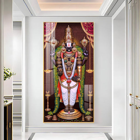 Lord Venkateswara Tirupati Balaji Vertical Wall Art in Premium Acrylic - Decor Mantra 