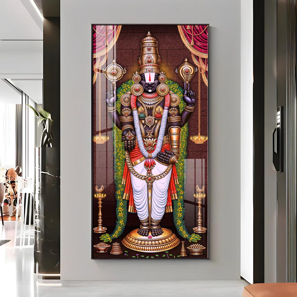 Lord Venkateswara Tirupati Balaji Vertical Wall Art in Premium Acrylic - Decor Mantra 