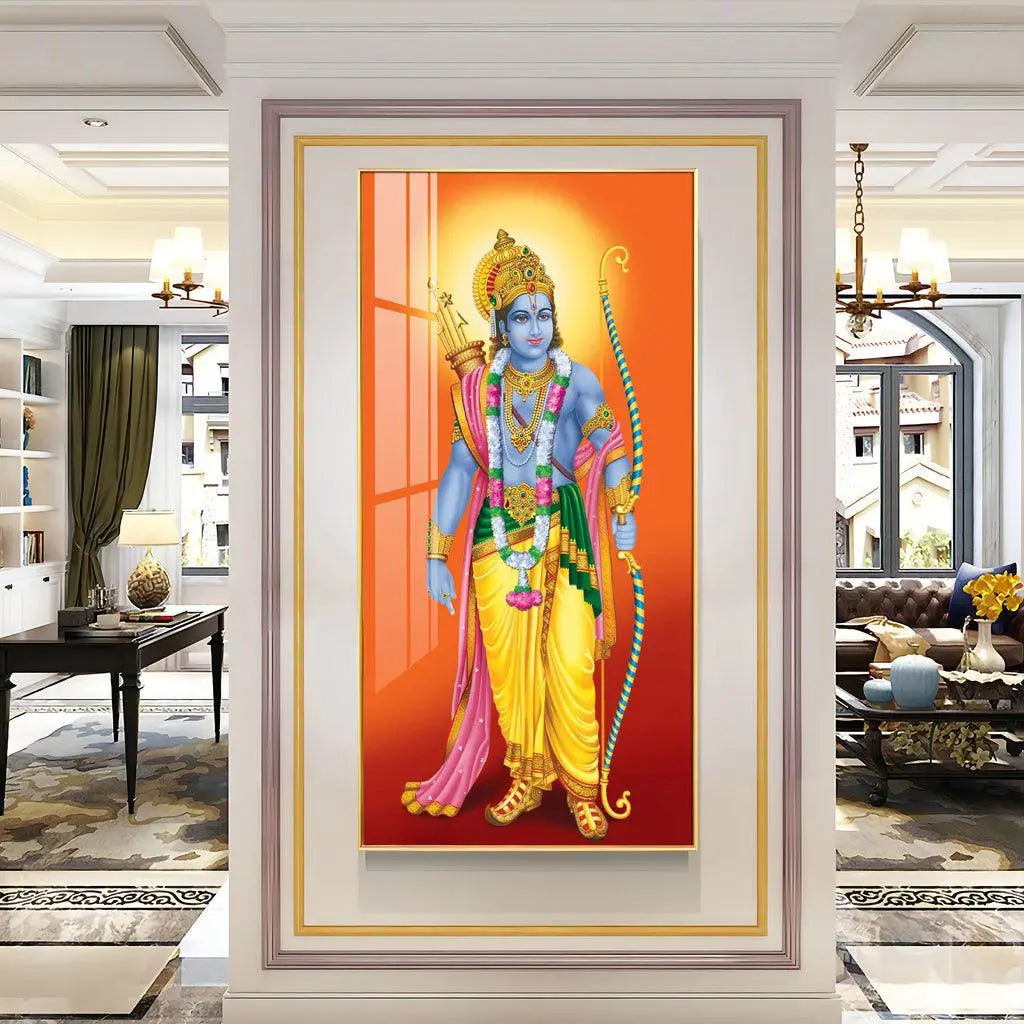 The Divine Lord Shri Ram Premium Acrylic Vertical Wall Art - Decor Mantra 