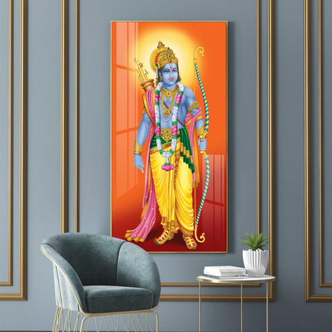The Divine Lord Shri Ram Premium Acrylic Vertical Wall Art - Decor Mantra 