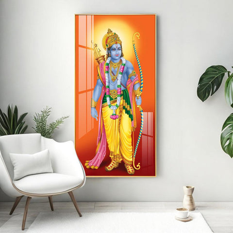 The Divine Lord Shri Ram Premium Acrylic Vertical Wall Art - Decor Mantra 