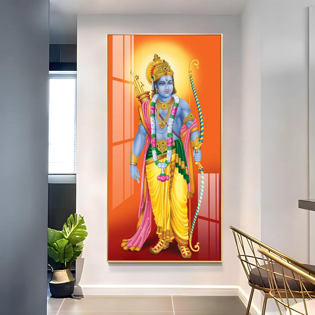 The Divine Lord Shri Ram Premium Acrylic Vertical Wall Art - Decor Mantra 