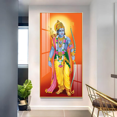The Divine Lord Shri Ram Premium Acrylic Vertical Wall Art - Decor Mantra 