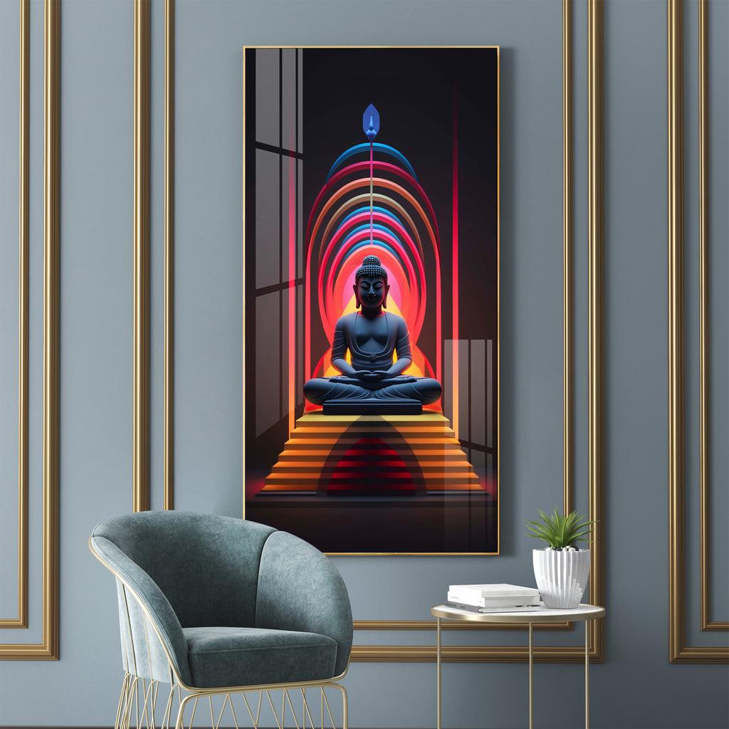 The Forceful Buddha Premium Acrylic Vertical Wall Art - Decor Mantra 