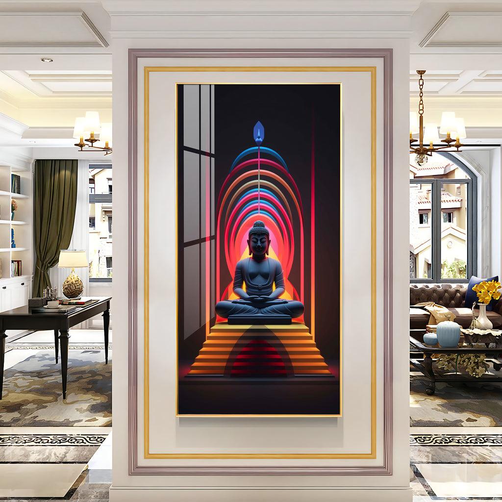The Forceful Buddha Premium Acrylic Vertical Wall Art - Decor Mantra 