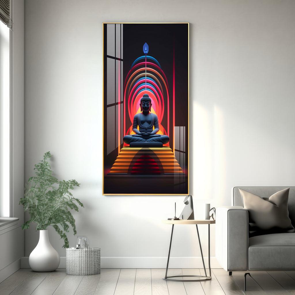 The Forceful Buddha Premium Acrylic Vertical Wall Art - Decor Mantra 