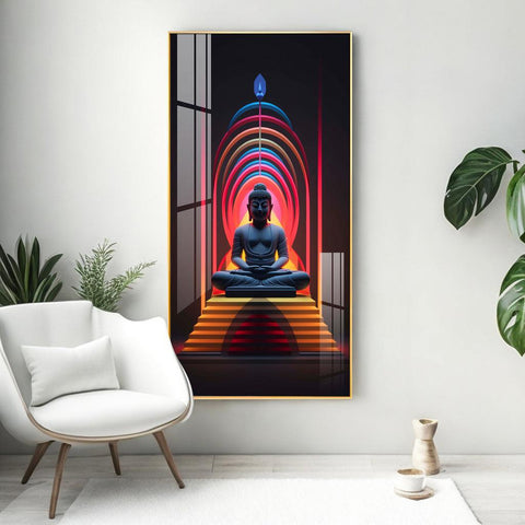 The Forceful Buddha Premium Acrylic Vertical Wall Art - Decor Mantra 
