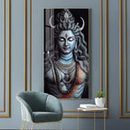 Majestic Shiv Shankar Premium Acrylic Vertical Wall Art - Decor Mantra 