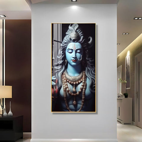 Blessed Shiv Shambhu Premium Acrylic Vertical Wall Art - Decor Mantra 