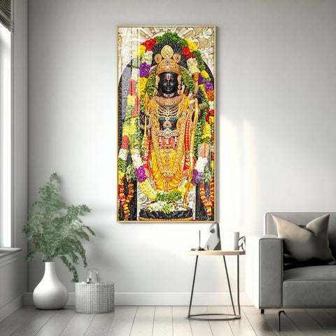 Graceful Lord Rama Portray Premium Vertical Wall Art - Decor Mantra 