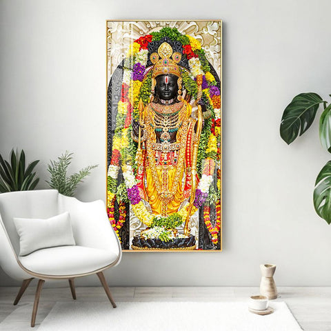 Graceful Lord Rama Portray Premium Vertical Wall Art - Decor Mantra 