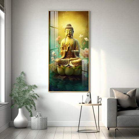 Meditative Buddha Premium Acrylic Vertical Wall Art - Decor Mantra 