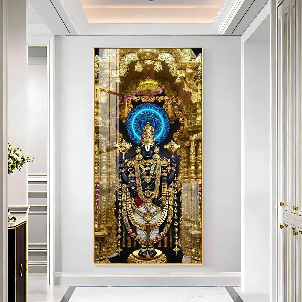 Graceful Shree Venkateswara Swamy Premium Acrylic Vertical Wall Art - Decor Mantra 