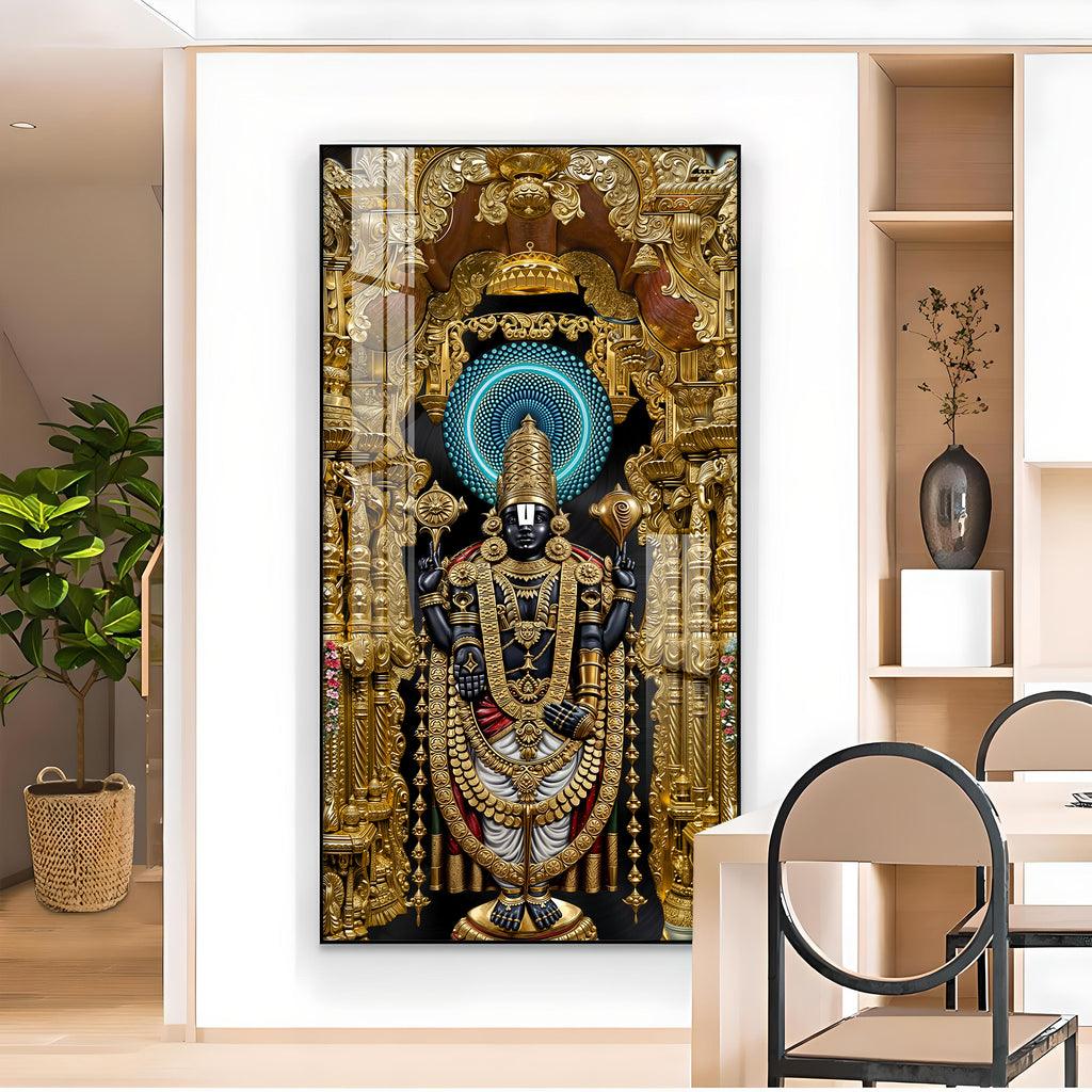 Graceful Shree Venkateswara Swamy Premium Acrylic Vertical Wall Art - Decor Mantra 