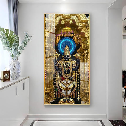 Graceful Shree Venkateswara Swamy Premium Acrylic Vertical Wall Art - Decor Mantra 