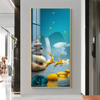 Radiant Fengshui Deer Premium Acrylic Vertical Wall Art - Decor Mantra 