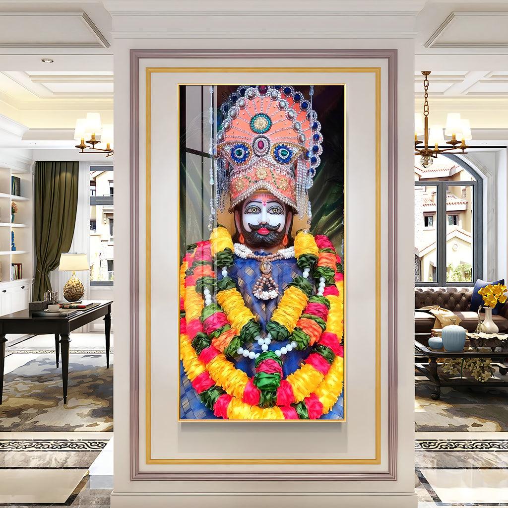 Divine Khatu Shyam Baba Premium Acrylic Vertical Wall Art - Decor Mantra 