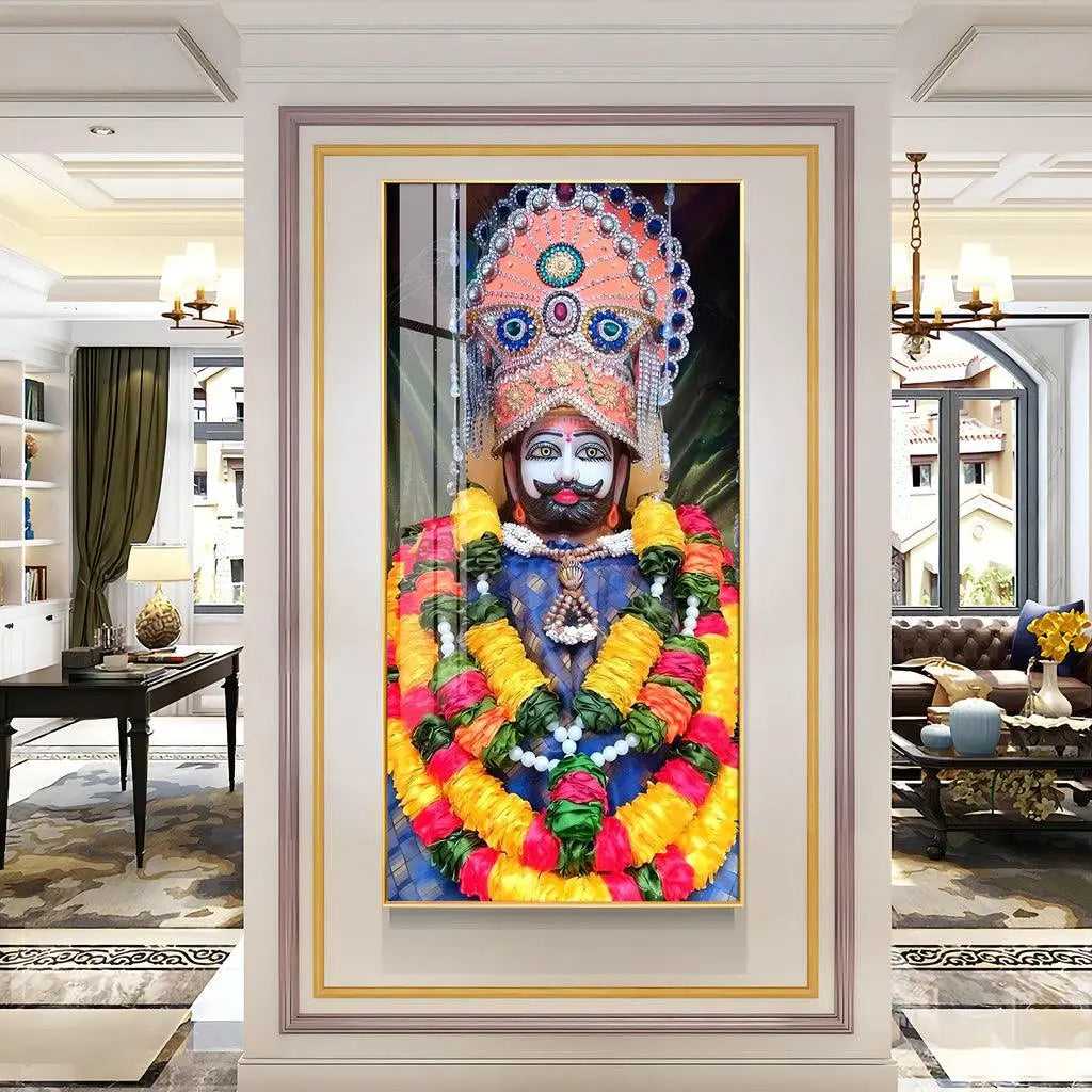 Divine Khatu Shyam Baba Premium Acrylic Vertical Wall Art - Decor Mantra 