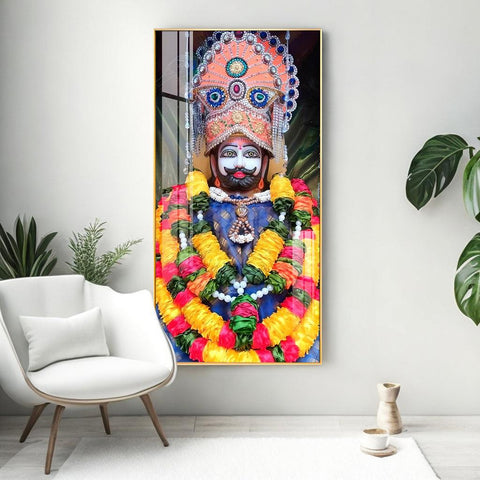 Divine Khatu Shyam Baba Premium Acrylic Vertical Wall Art - Decor Mantra 