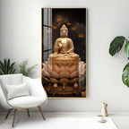 Lotus-Seated Buddha Premium Acrylic Vertical Wall Art - Decor Mantra 