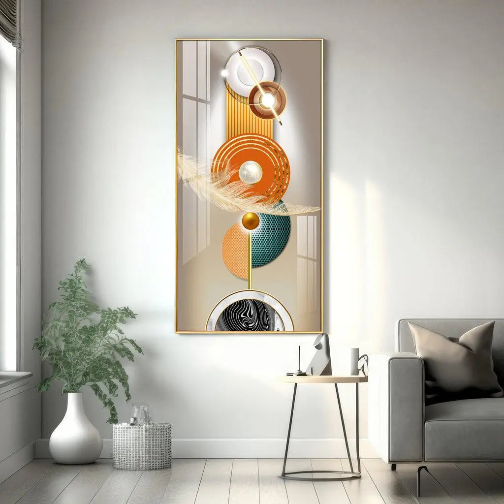 Opulent Crystal Circle Premium Acrylic Vertical Wall Art - Decor Mantra 