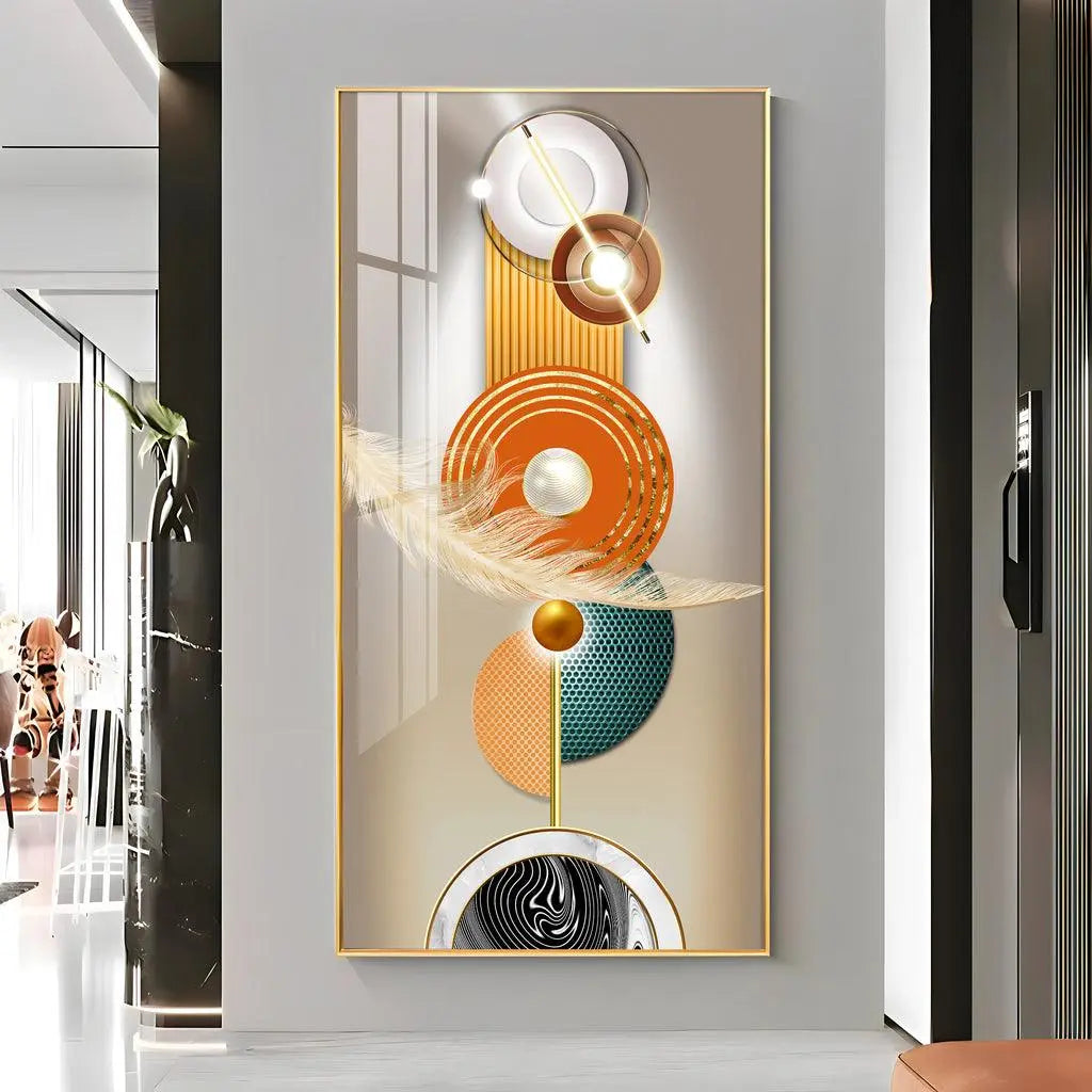Opulent Crystal Circle Premium Acrylic Vertical Wall Art - Decor Mantra 
