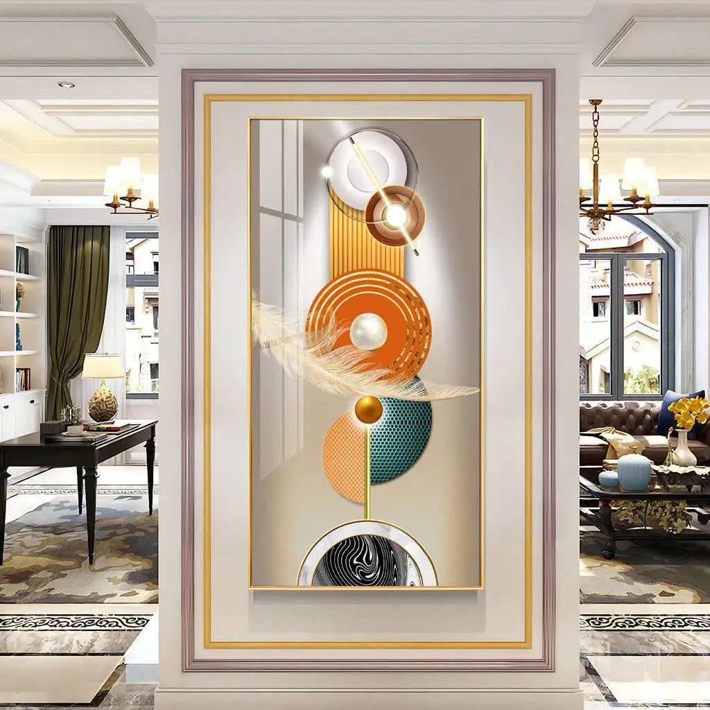 Opulent Crystal Circle Premium Acrylic Vertical Wall Art - Decor Mantra 