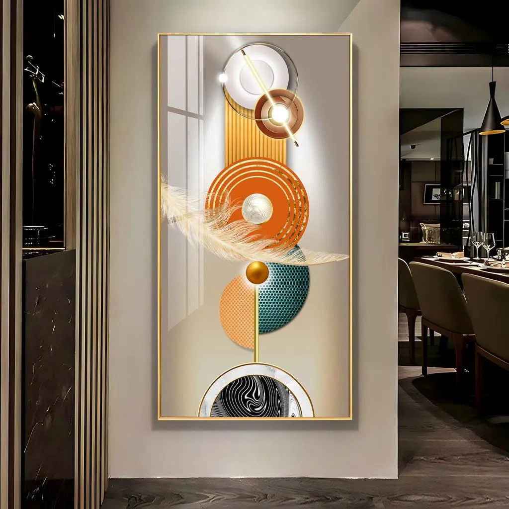 Opulent Crystal Circle Premium Acrylic Vertical Wall Art - Decor Mantra 